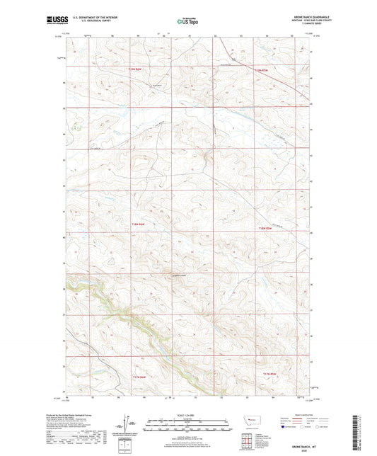 Krone Ranch Montana US Topo Map Image