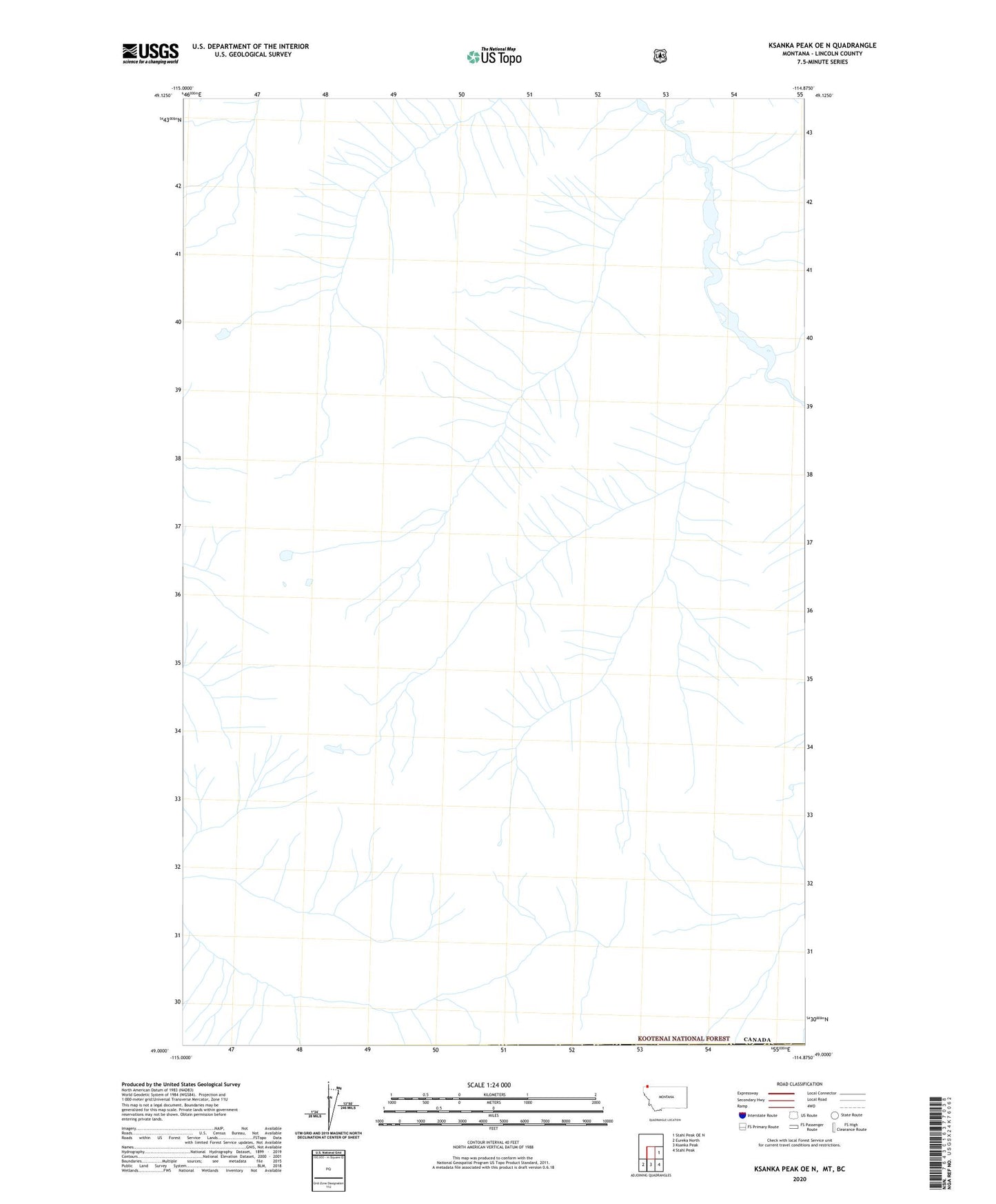 Ksanka Peak OE N Montana US Topo Map Image