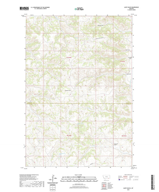 Lacey Gulch Montana US Topo Map Image