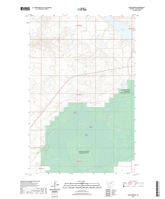 Lake Bowdoin Montana US Topo Map Image