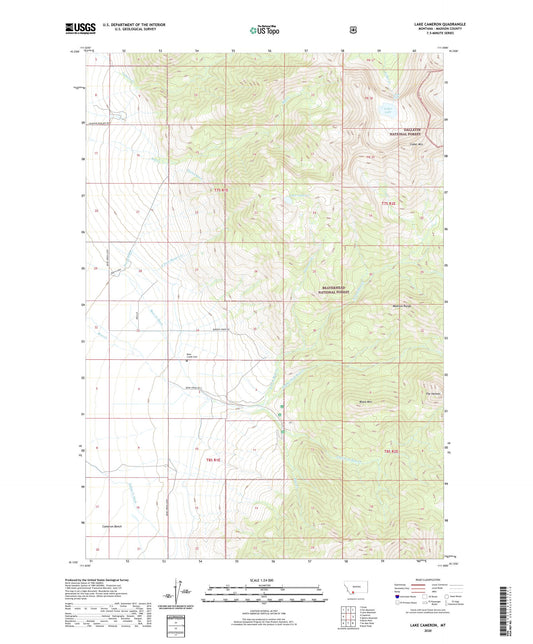 Lake Cameron Montana US Topo Map Image