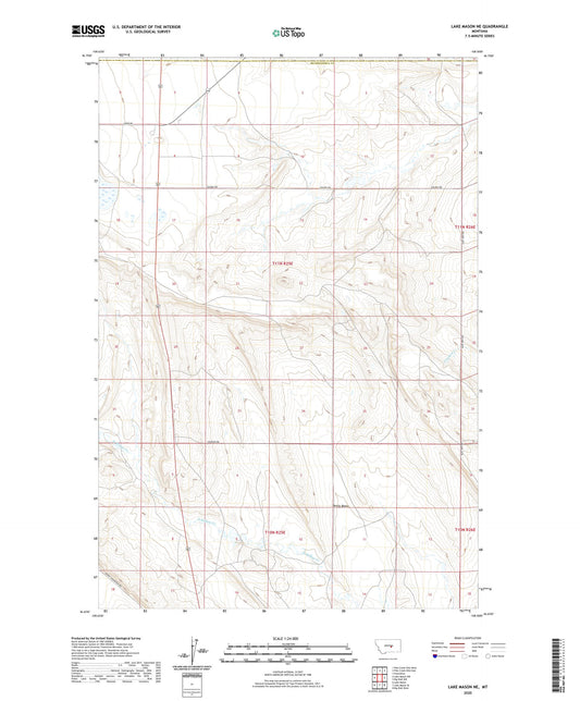 Lake Mason NE Montana US Topo Map Image