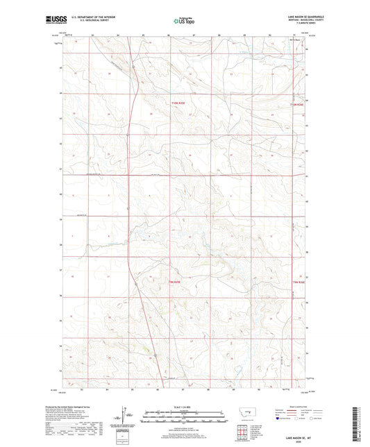Lake Mason SE Montana US Topo Map Image