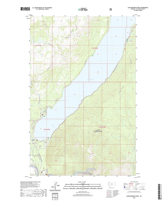 Lake McDonald West Montana US Topo Map Image