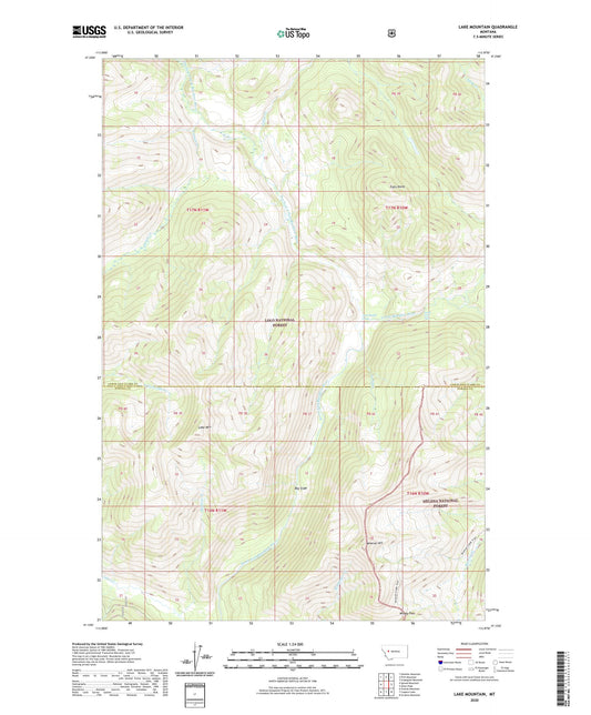 Lake Mountain Montana US Topo Map Image