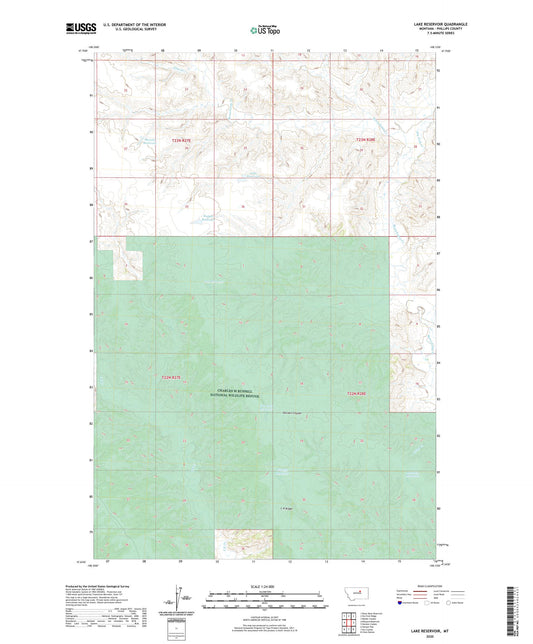 Lake Reservoir Montana US Topo Map Image