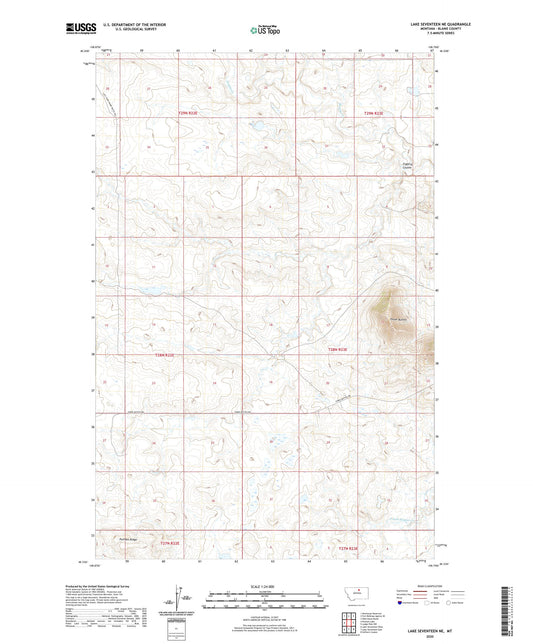 Lake Seventeen NE Montana US Topo Map Image