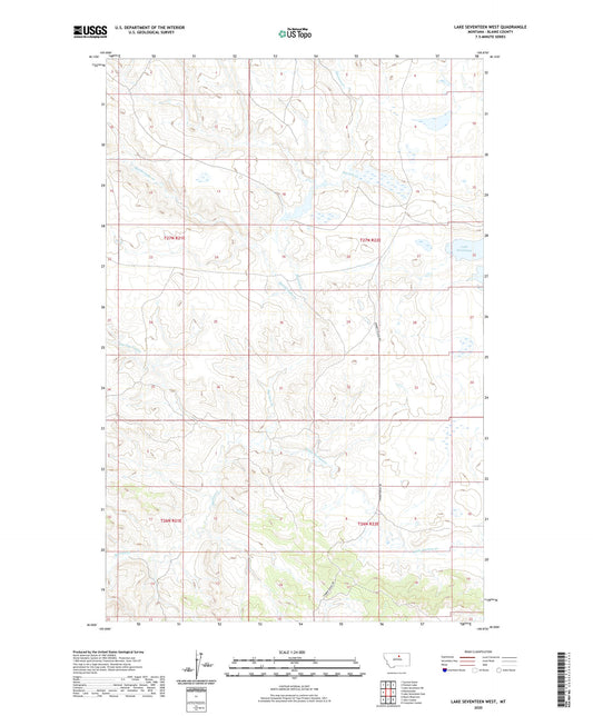 Lake Seventeen West Montana US Topo Map Image