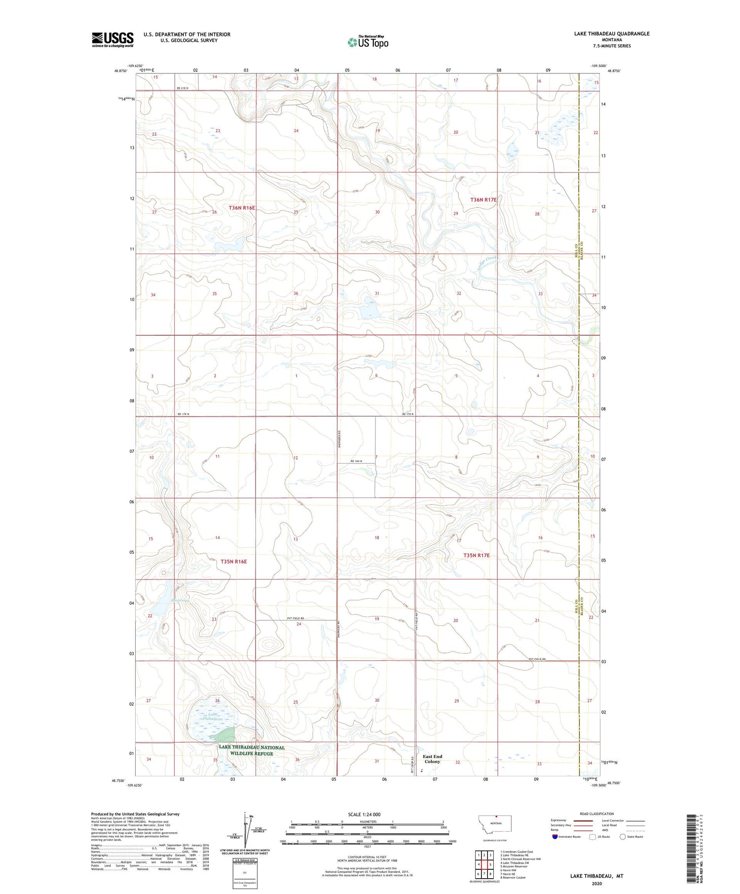 Lake Thibadeau Montana US Topo Map Image