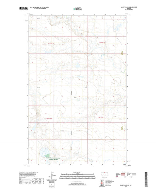 Lake Thibadeau Montana US Topo Map Image