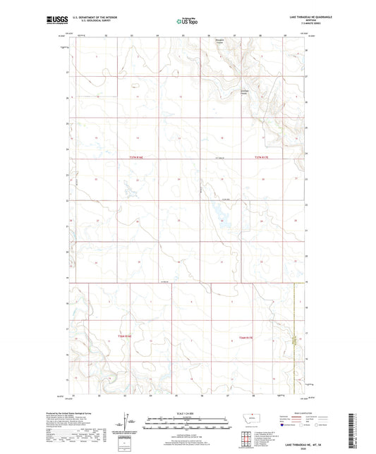 Lake Thibadeau NE Montana US Topo Map Image