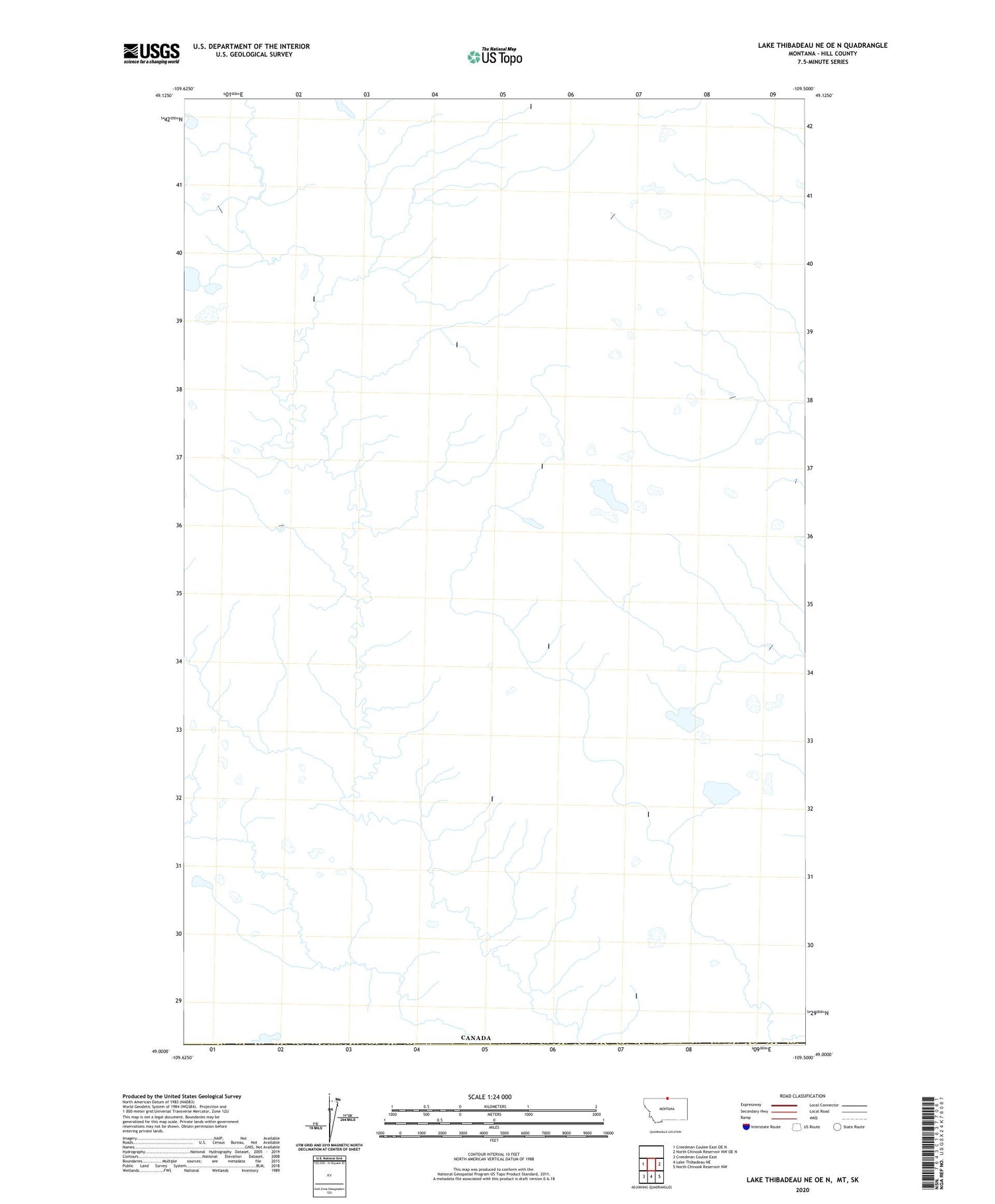 Lake Thibadeau NE OE N Montana US Topo Map Image