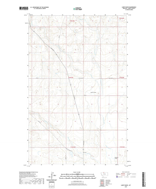 Lakey Ranch Montana US Topo Map Image