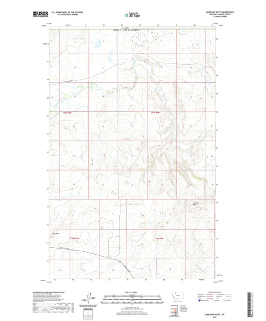 Landslide Butte Montana US Topo Map Image