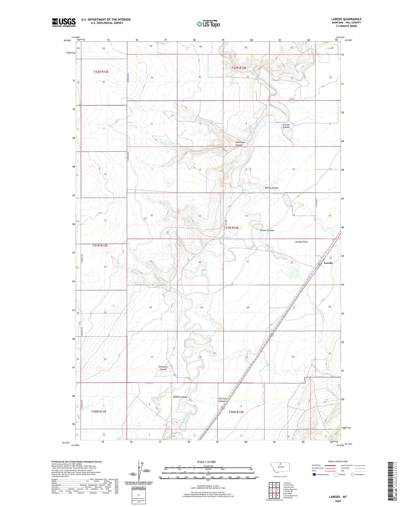 Laredo Montana US Topo Map Image