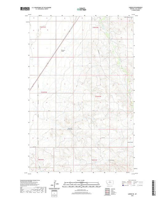 Laredo NE Montana US Topo Map Image