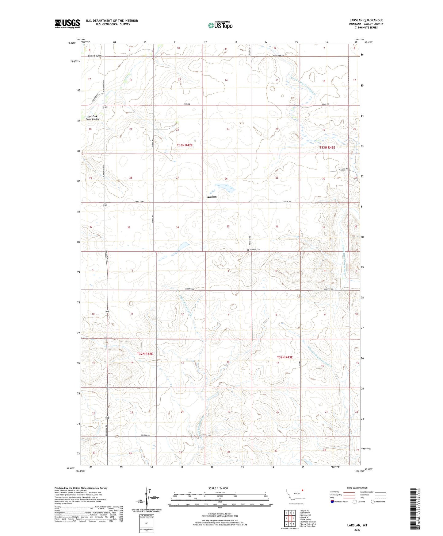 Larslan Montana US Topo Map Image