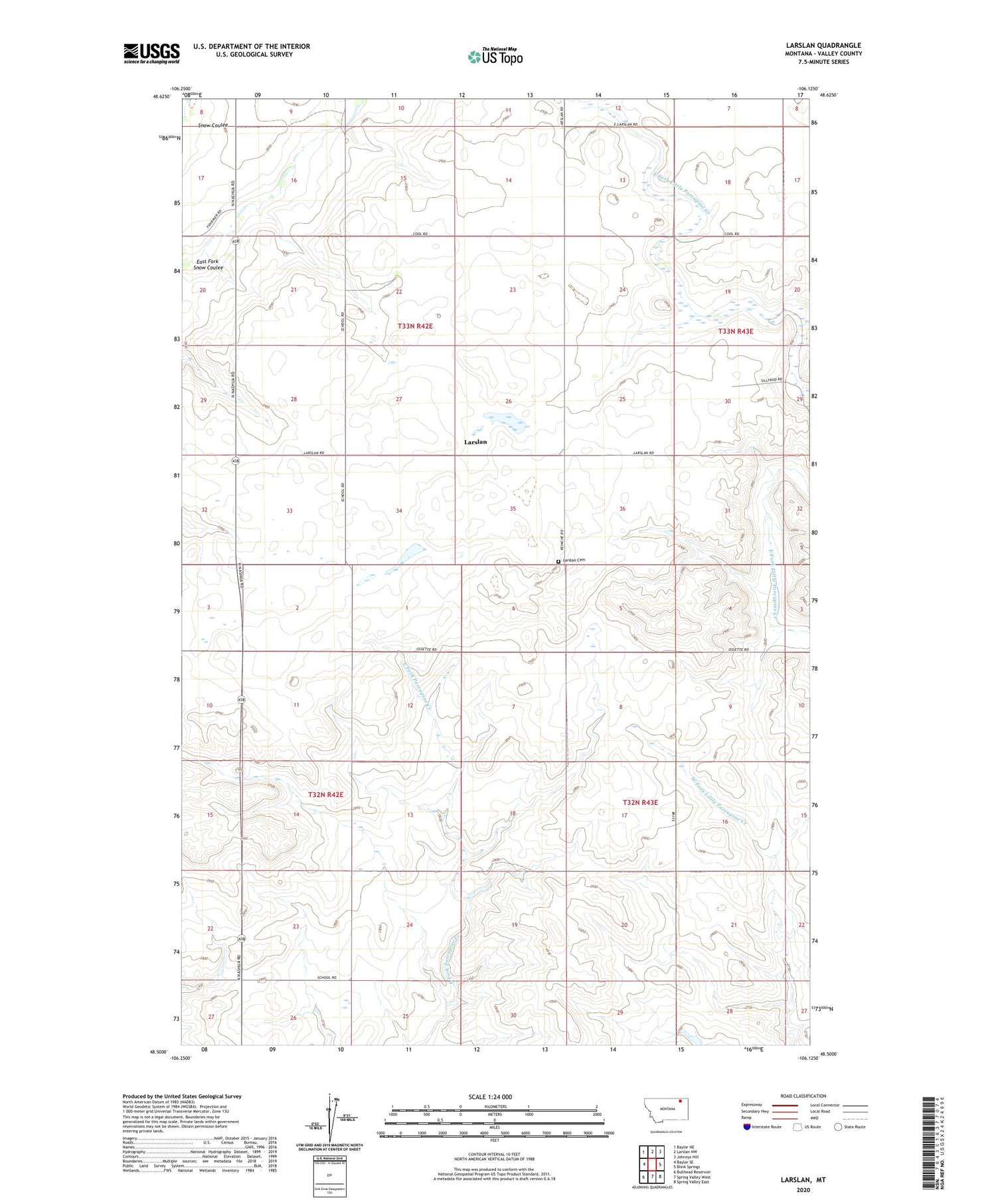 Larslan Montana US Topo Map Image