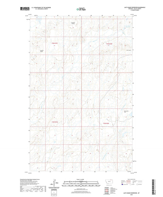 Last Chance Reservoir Montana US Topo Map Image