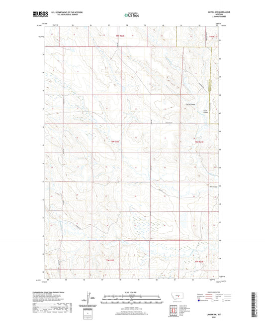Lavina NW Montana US Topo Map Image