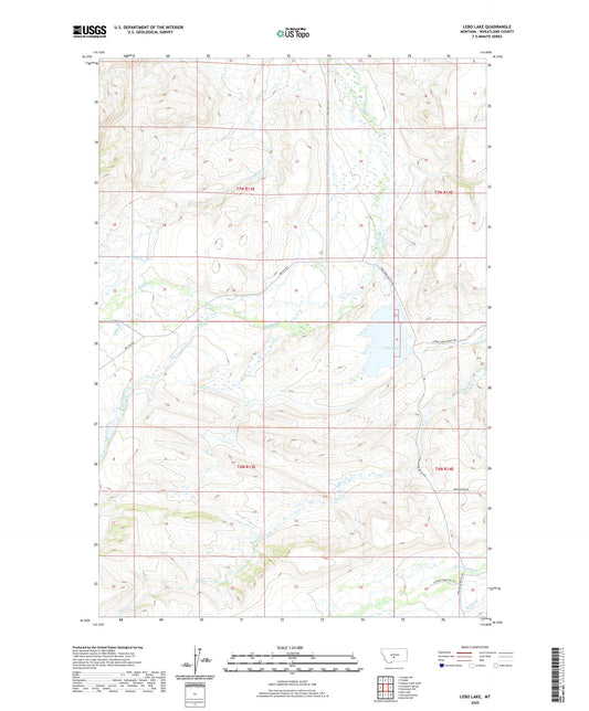Lebo Lake Montana US Topo Map Image
