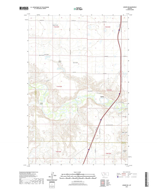 Ledger NW Montana US Topo Map Image