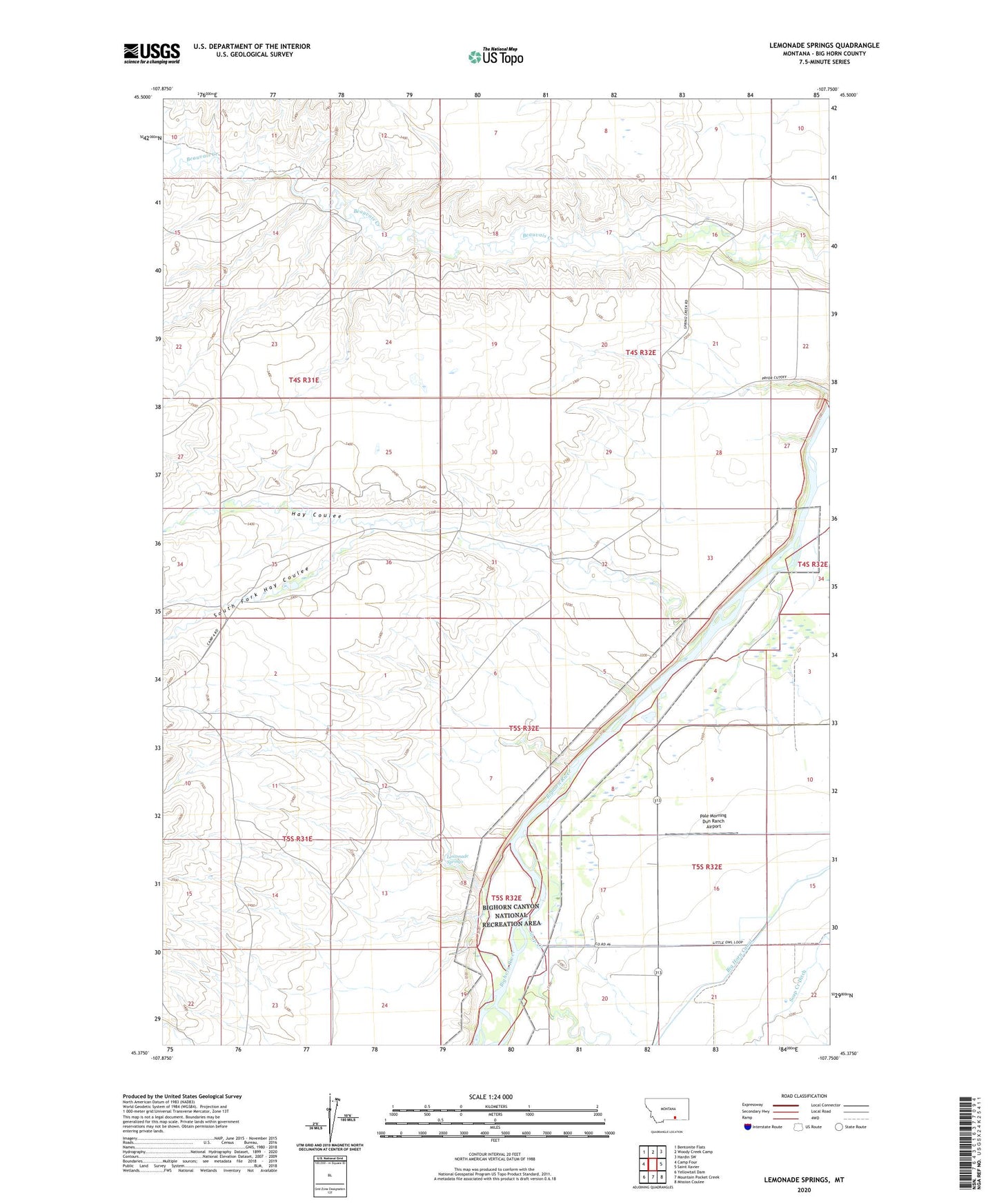 Lemonade Springs Montana US Topo Map Image