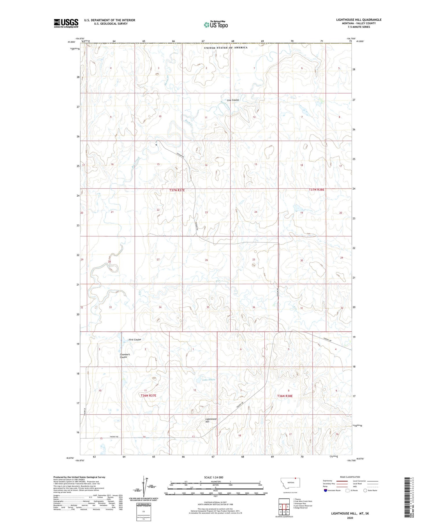 Lighthouse Hill Montana US Topo Map Image