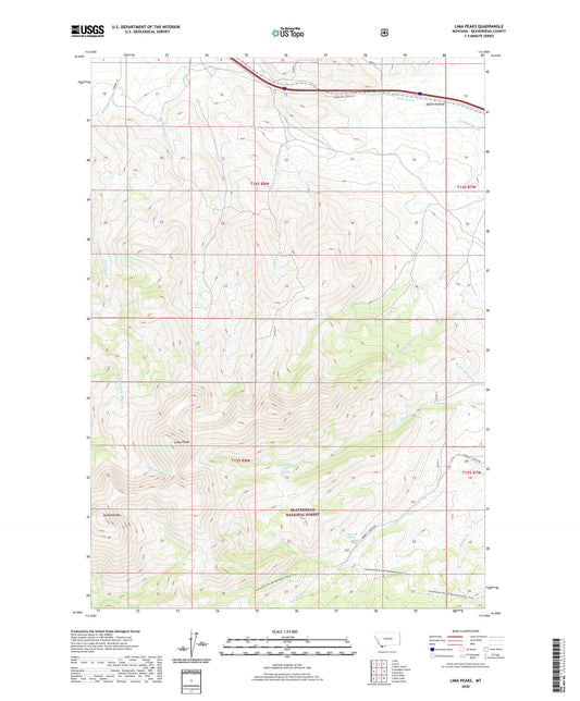 Lima Peaks Montana US Topo Map Image