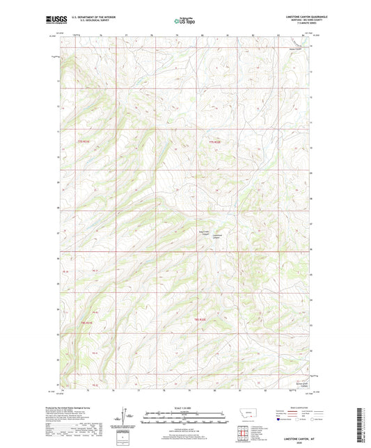 Limestone Canyon Montana US Topo Map Image