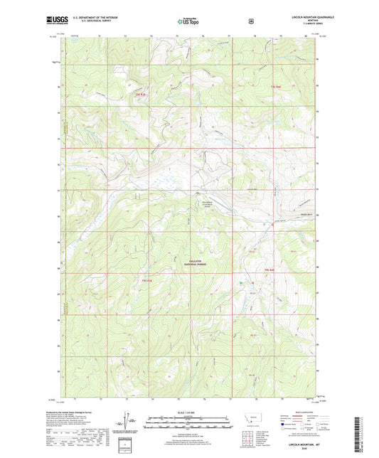 Lincoln Mountain Montana US Topo Map Image