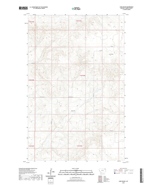 Line Coulee Montana US Topo Map Image