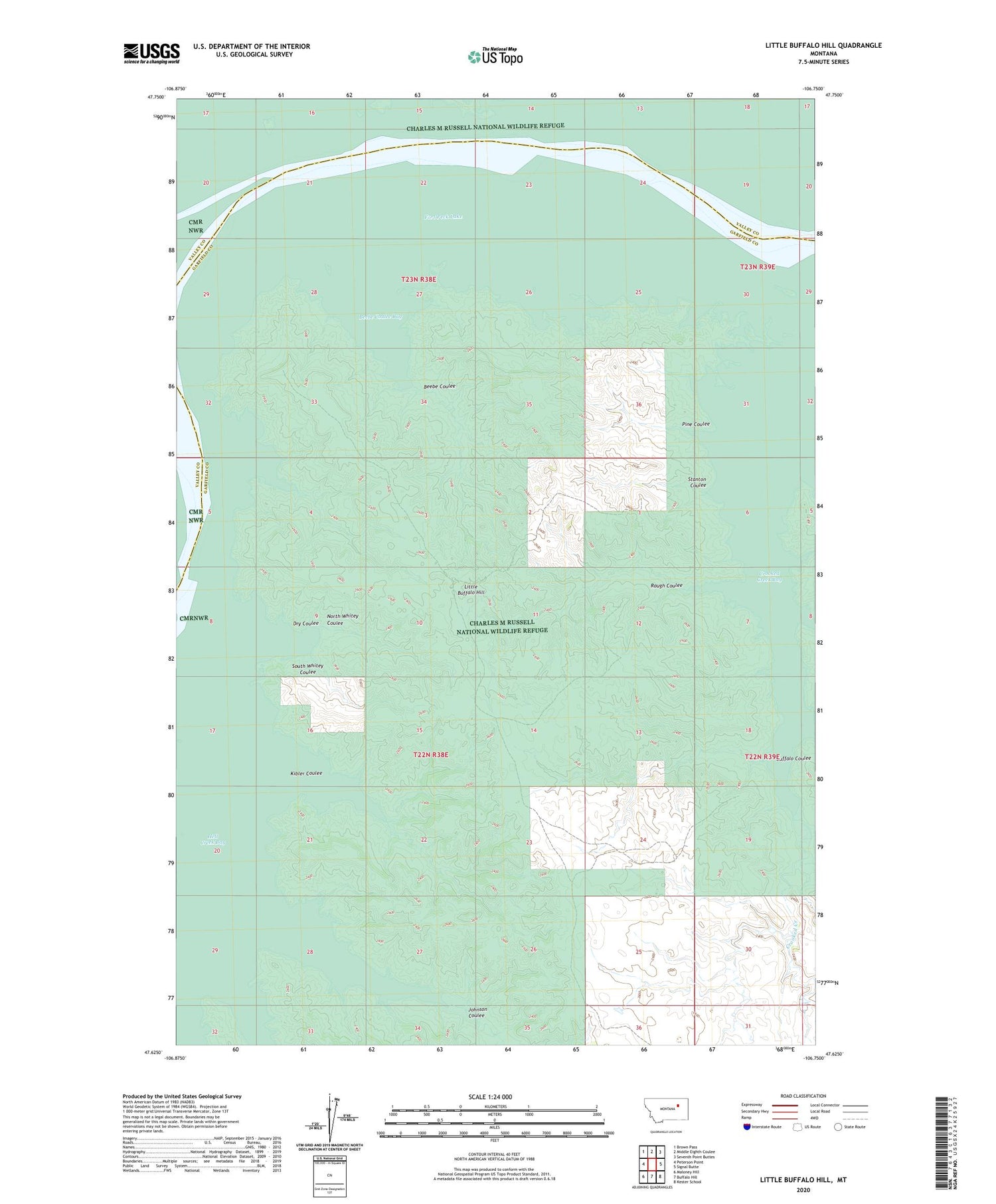 Little Buffalo Hill Montana US Topo Map Image
