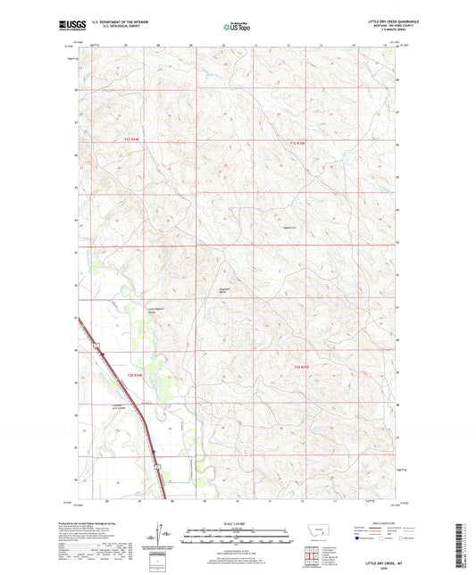 Little Dry Creek Montana US Topo Map Image