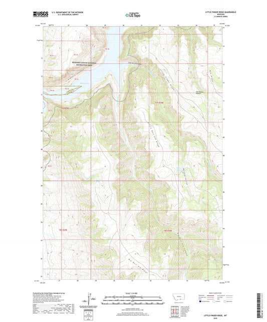 Little Finger Ridge Montana US Topo Map Image