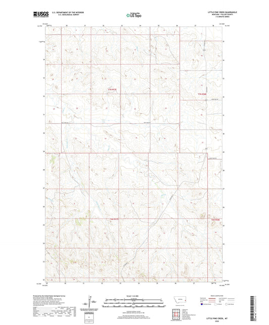 Little Pine Creek Montana US Topo Map Image