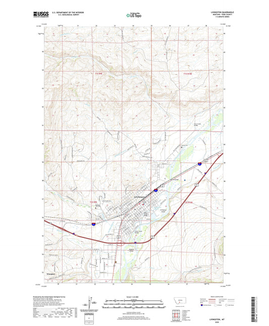 Livingston Montana US Topo Map Image