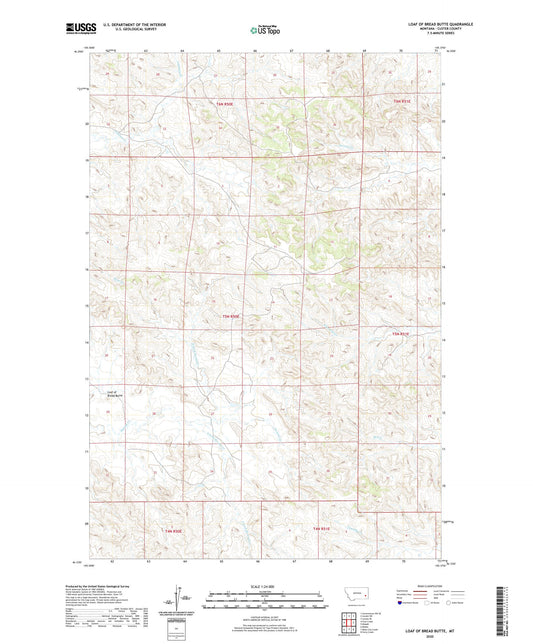 Loaf of Bread Butte Montana US Topo Map Image