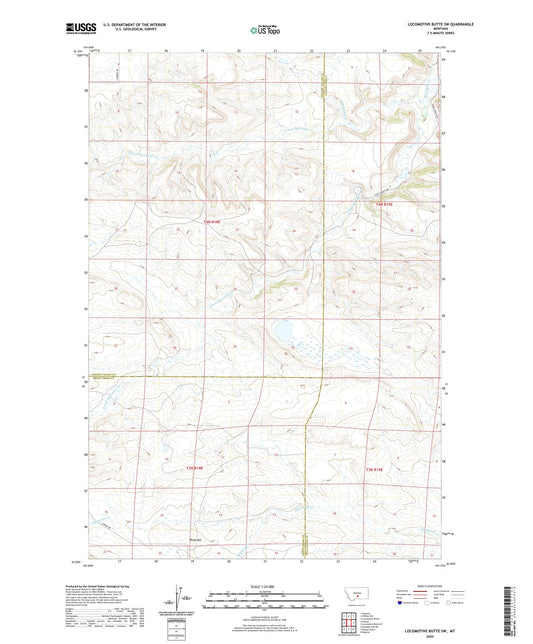 Locomotive Butte SW Montana US Topo Map Image
