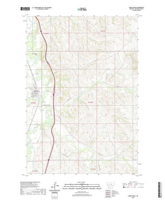 Lodge Grass Montana US Topo Map Image