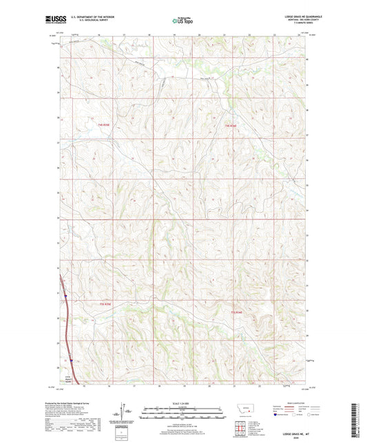 Lodge Grass NE Montana US Topo Map Image