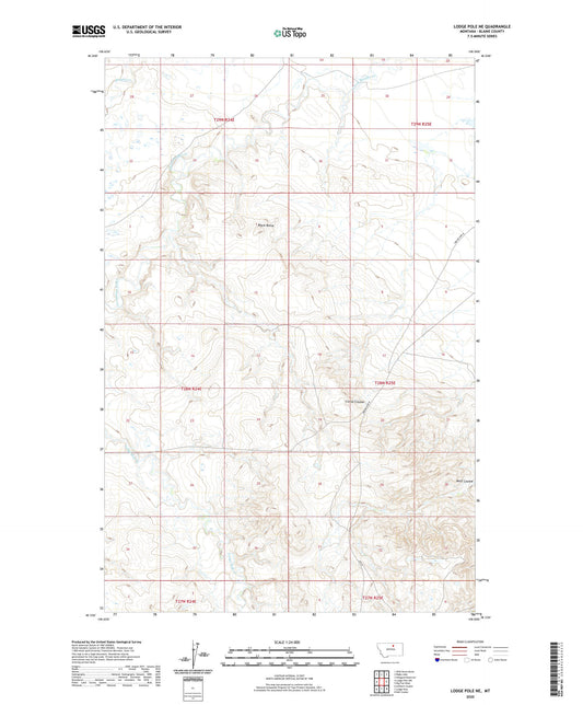 Lodge Pole NE Montana US Topo Map Image