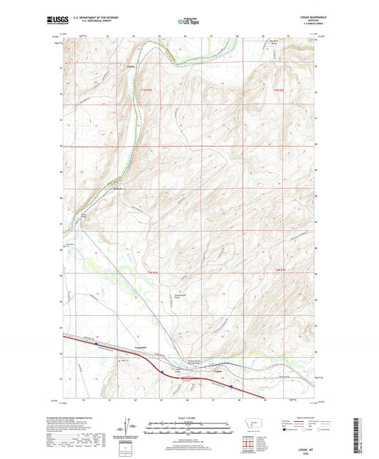 Logan Montana US Topo Map Image