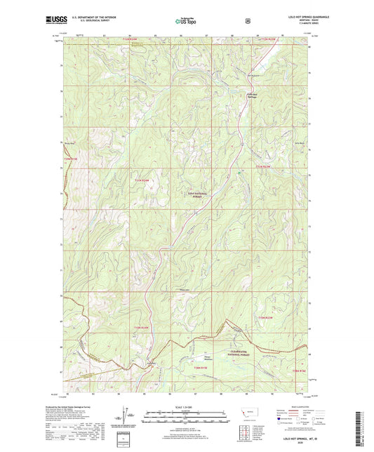 Lolo Hot Springs Montana US Topo Map Image