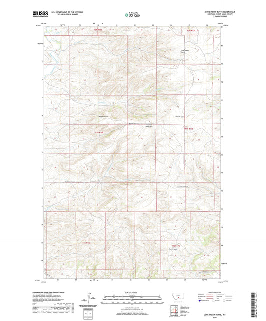 Lone Indian Butte Montana US Topo Map Image