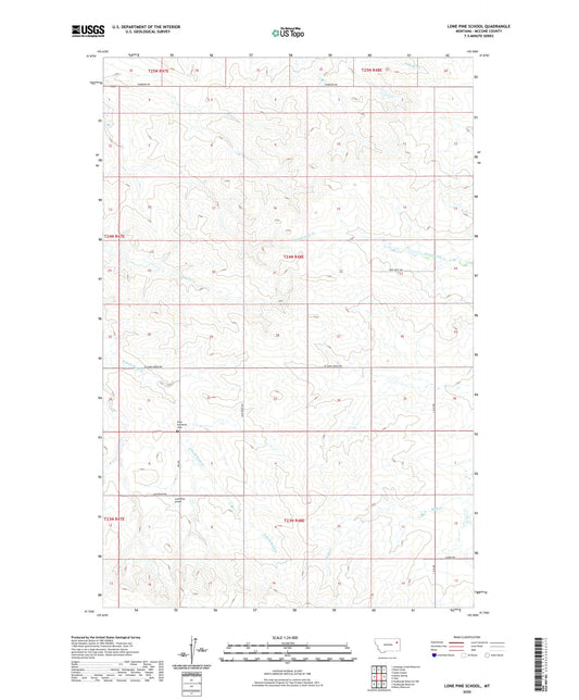 Lone Pine School Montana US Topo Map Image