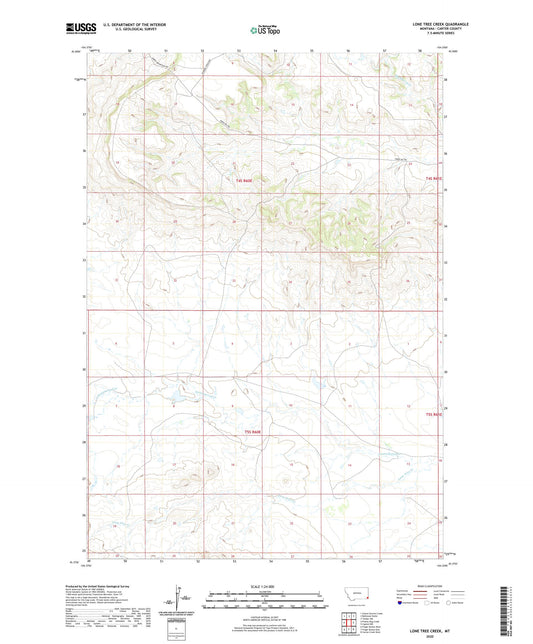 Lone Tree Creek Montana US Topo Map Image