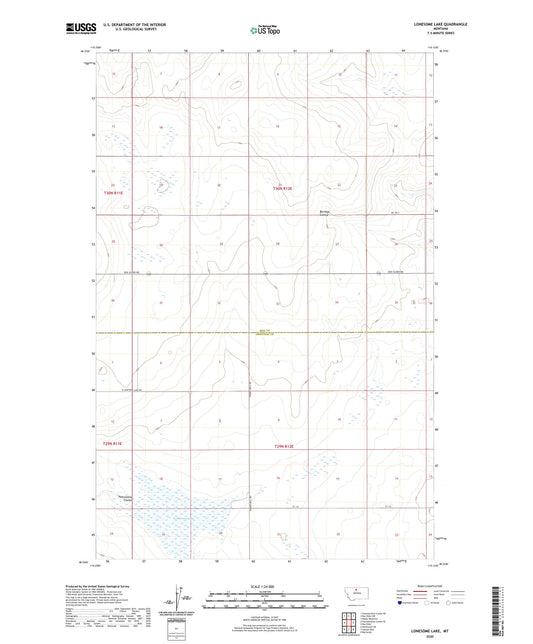Lonesome Lake Montana US Topo Map Image