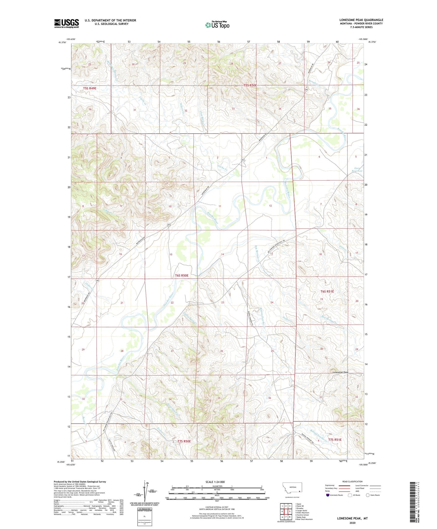Lonesome Peak Montana US Topo Map Image