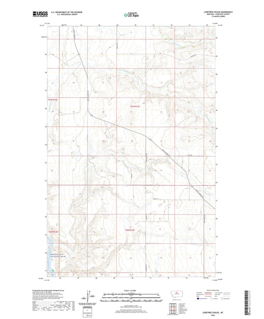 Lonetree Coulee Montana US Topo Map Image